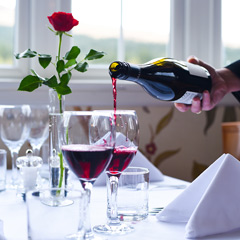 Bridge of Orchy restaurant wine being served